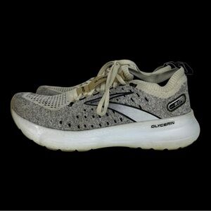 Brooks Glycerin Stealthfit 20 Sneakers Womens Size 8.5 Gray White Black Lace Up